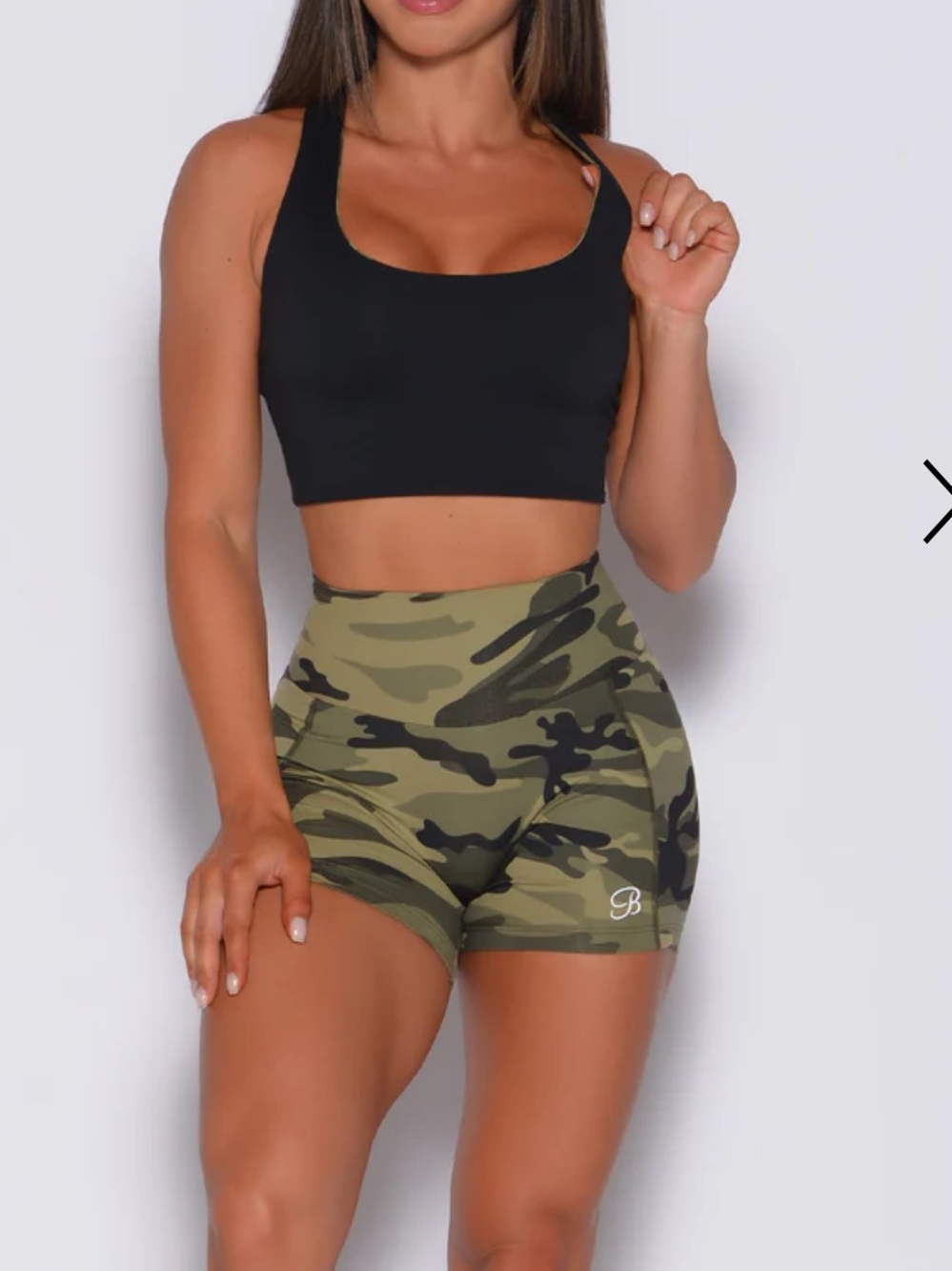 Bombshell Sportswear Green Camo Straight Up Shorts XS